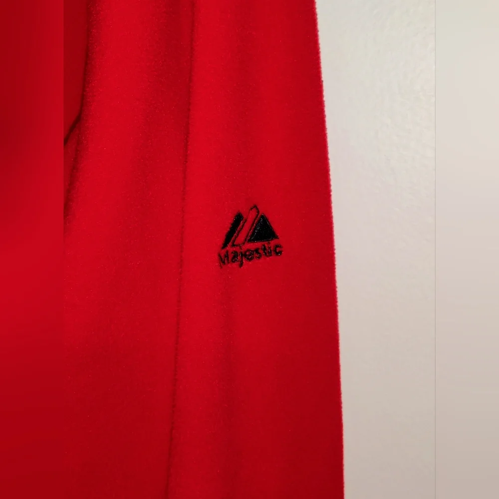 Majestic Men's Size Large Red Pullover Sweater Quarter Zip Chicago Blackhawks - Picture 4 of 4